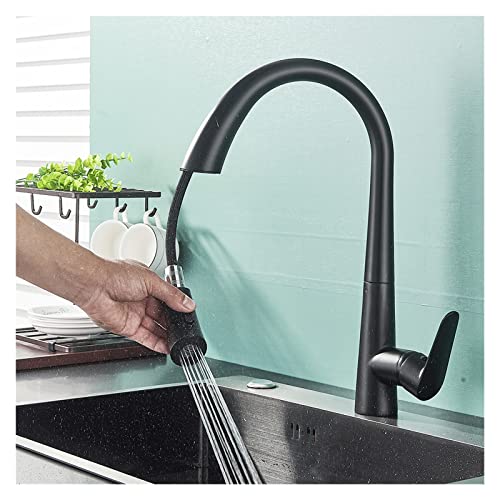 Grifo de cocina negro anti salpicaduras con mango individual regulable 6
