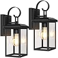 BesLowe 2-Pack Outdoor Wall Light Fixtures, Exterior Lighting Fixtures Wall Mount, Waterproof Porch Lights Outdoor Wall Sconces Lanterns, Modern Outside Lights for House Front Door Garage, Black