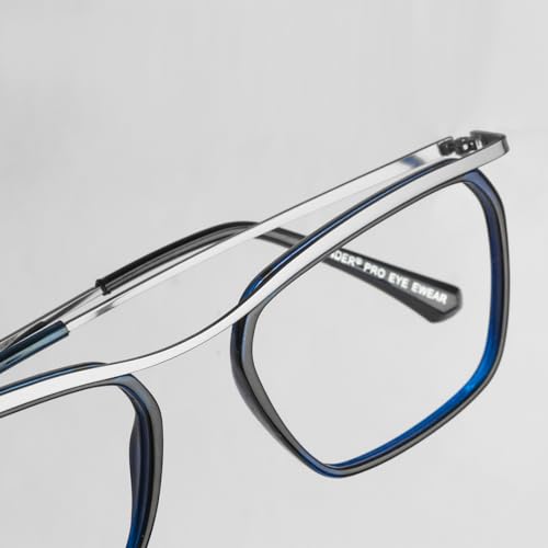Image of SAM AND MARSHALL CHARLIE Eyeglasses - Light Weight Blu-Cut Computer Glasses With Tinted Metal Frames - Prescription Friendly Rectangle Shape for Men & Women