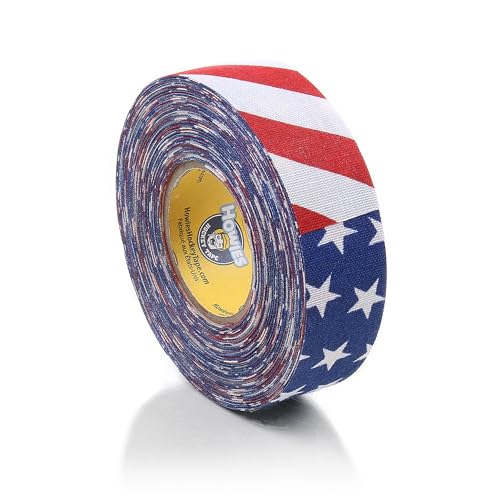 Howies Hockey - USA Flag Hockey Tape 1 Pack - Cloth Stick Tape - Strong, Long-Lasting Adhesive for Stick Blade, Lacrosse, Baseball - 1 Inch x 20 Yards - Professional Quality