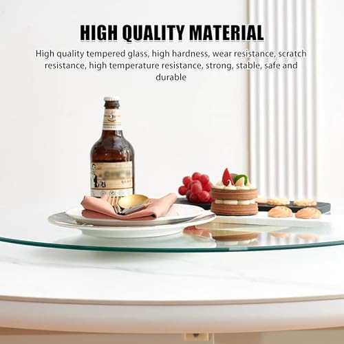 Plateau de service rotative en verre trempé stable et base gold chic - 3