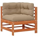 Gartenlounge Set Kiefernholz massiv Wachsbraun 10-teilig