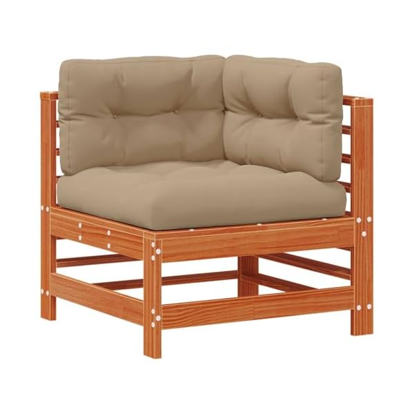 Gartenlounge Set Kiefernholz massiv Wachsbraun 10-teilig
