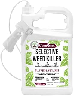 Clean Green Selective Weed Killer for Lawns - Kills Weeds, Not Grass - 1 Gallon