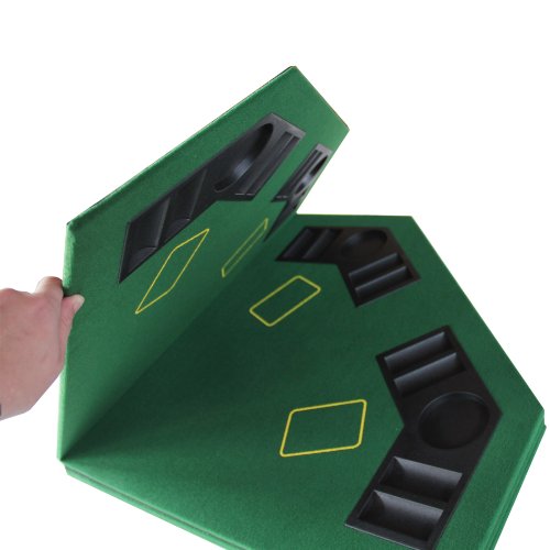 Ids Poker 48" Folding Blackjack Texas Holdem Octagon Poker Table Top Green With Carrying Bag #TOP5