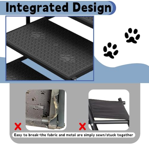 Dog Steps for Car & SUV – 5-Step Foldable Pet Stairs for Large Dogs, Non-Slip Heavy-Duty Plastic Dog Stairs, Lightweight & Portable Vehicle Access, Great Alternative to Dog Ramp for Truck — view 4