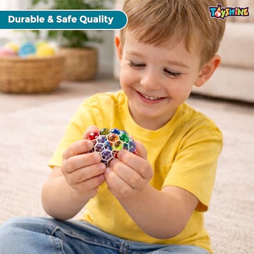 Image of Toyshine 1Pc Magic Slime Mesh Ball Anti-Stress Anti Anxiety Squeeze Grape Ball Multicoloured Water Beads Filled Toy for Kids & Adults | Best for Birthday Return Gift