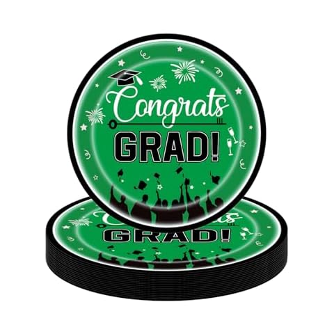 16Pcs Green Graduation Party Tableware Set Cover