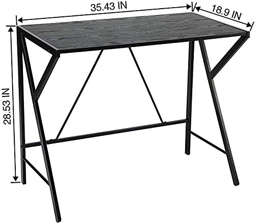 Aingoo Computer Desk Modern Simple Writing Study Desk for Small Space with Sturdy K-Shaped Legs Home Office Notebook Desk Black