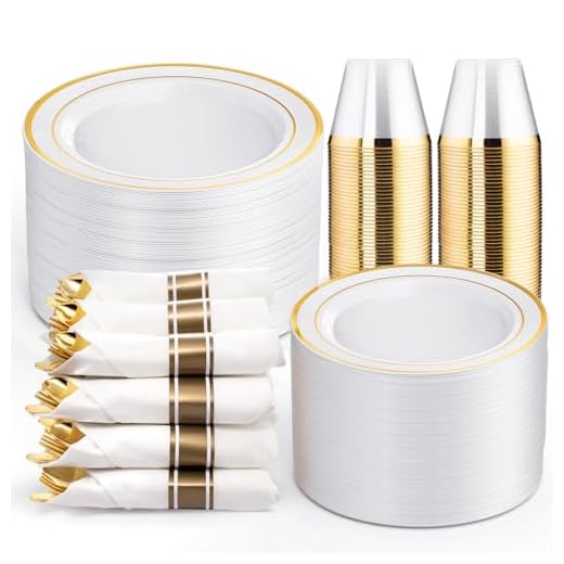 Elegant Gold Disposable Dinnerware Set