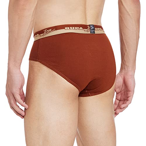 Image of Rupa Jon Plain Brief for Men, 100% Cotton Material, Outer Elastic, Pack of 10