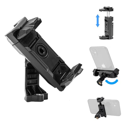 Fotopro Soporte de trípode para teléfono, adaptador universal giratorio para teléfono celular, para monopié, palo selfie, trípode de escritorio, vídeo, vlogging, fotografía