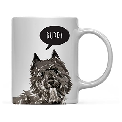 Andaz Press Personalized 11oz. Dog Coffee Mug Gift, Bouvier des Flandres Up Close, 1-Pack, Custom Name, Pet Animal Lover Birthday Christmas Gift for Her Family