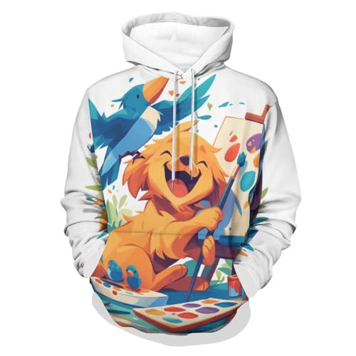 Sweat à capuche dessin de chien cartoon hoodie manches longues mixte S