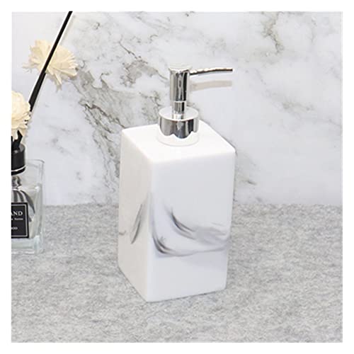 CWCQGH Dispensador de jabón de Resina con Textura de mármol de 500 ml. Dispensador de jabón a presión para baño, Cocina, hogar, Hotel. Accesorios de baño. Dispensador de jabón p,C