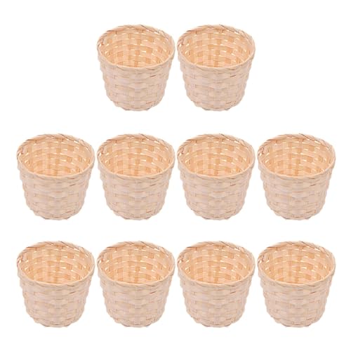 HOLIDYOYO 10pcs Rattan Woven Tea Light Candle Holders Decorative Rustic Vintage Seagrass Votive Candle Holders Hurricane for Dining Table Kitchen Setting