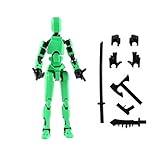 Assembly Completed One Piece Titan 13 Action Figure Lucky Robot Toys 3D Printed Multi-Jointed NECA Anime Dummy T13 Action Figures Stick Bots Stop Motion Figures(Green)