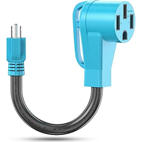 CircleCord 50 Amp to 15 Amp 110 Volt RV Adapter Cord, NEMA 5-15P Male to 14-50R Female Dogbone, Heavy Duty STW 10 Gauge for RV Trailer Camper(Not for EV), ETL Listed Cover