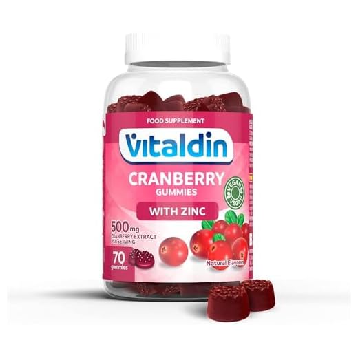 VITALDIN Cranberry gummies –extracto de Arándano Rojo + Zinc – 70 gominolas – Vegano