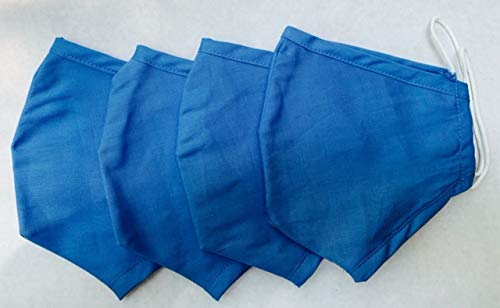 Delilah Home 100% Organic Cotton (GOTS) Essential Masks (4 pack) (Blue)