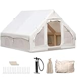 4–10 Person Outdoor Inflatable Tent with Air Pump and Storage Bag, Waterproof Oxford Fabric, Quick Set Up with Windows