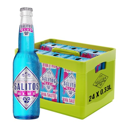SALITOS BLUE 24 x 0 33l Glas Mehrwegflaschen im Kasten enthält 6 x 4er Pack Mischgetränk mit frischem Beeren-Geschmack 5 0% Vol. der ideale Begleiter für chillige Abende mit Freunden