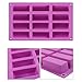 Palksky (2 Pack 12 Cavity Medium Narrow Silicone Rectangle Molds/Molds/Protein Bars mold/Energy Bars Maker for Caramel Bread Loaf Muffin Brownie Cornbread Cheesecake Pudding Soap Butter Mould