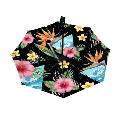Parapluie de voyage pliant et solaire aux motifs géométriques élégants