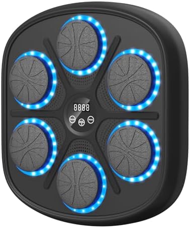 Music Boxing Machine mit LED, Bluetooth, 9 Geschwindigkeiten & Zählmodus | Elektronische Musik-Boxmaschine für Kinder & Erwachsene, interaktiver Boxtrainer für Training zu Hause &