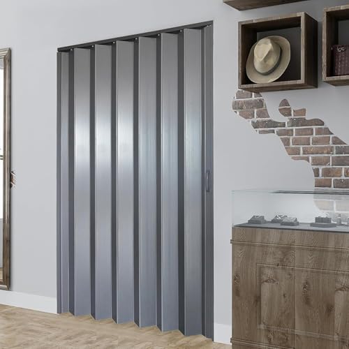 Pounjsd falttür schiebetür breite 60 cm, folding door, schiebetür faltbar, schiebetüren ohne bohren, klapptür falttüren, Anpassbare Größe, Magnetverschluss, Innenschiebetüren mit PVC-Acryl-Platte