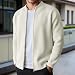 Generisch Strickjacke Herren Lässige Herbstjacke Bomberjacke Bequeme Cardigan Stehkragen Strickpullover Langen Ärmeln Übergangsjacke Einfarbig Sweatjacke Freizeitjack