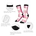 Nevjipu Girls Boys Socks - Fashion Pink Plaid Print Crew Socks for Kids, Comfy Running Sock for 6-10 Years Old