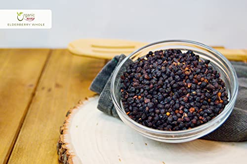 Organic Way Dried Elderberry Whole - Herbal Tea | European Wild-Harvest | Kosher & USDA Certified | Non-GMO & Gluten Free | Tested for Purity | 100% Raw from Albania (1/4LBS / 4Oz) - Thumbnail 2