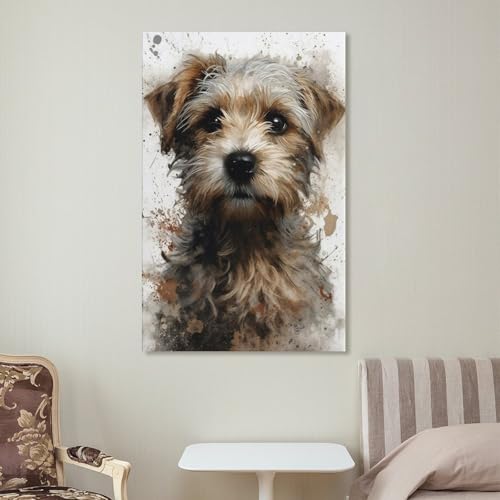 Pinturas decorativas de perro esponjoso con acabado de acuarela de alta gama 7