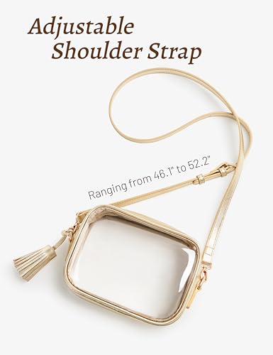 Image of Yarnic Clear Bag Stadium Approved, PVC Transparent Crossbody Purse Small Clear Crossbody Bag with Adjustable Shoulder Strap