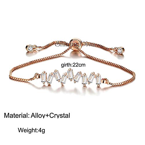 Image of Shining Diva Fashion Full Crystal Charm Stylish Gold Plated Charm Bracelet for Women