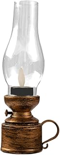 minkissy Home Decor Kerosene Lamp LED Light Decorative Flameless Candle Lantern Vintage Oil Table Lamp Bedside Lamp Small Night Light for Bedroom Living Room Office Outdoor Camping Desk Lamp