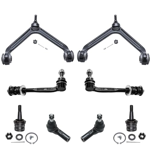 Image of Detroit Axle - Front 8pc Control Arms Kit for 2004-2006 Dodge Durango, 2007-2009 Chrysler Aspen, 2 Control Arms 2 Ball Joints 2 Tie Rods 2 Sway Bars 5-Lug Replacement