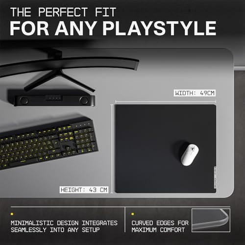 Wallhack 4.0 Glass Gaming MousePad - Professional Esport Mouse Mat with Specialty Surface for Top Speed and Control, Large Tempered Glasspad with Full Silicone Base - (SkyPAD Black,XL 16.92" x 19.29")