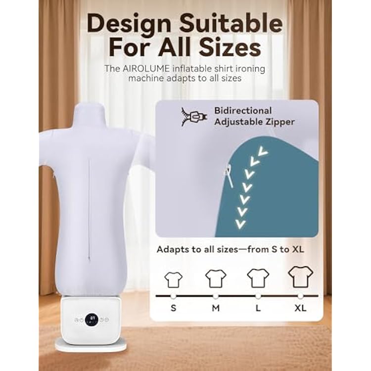 Clothes Iron, Upgraded Touched Automatic Ironing Machine 3.0 for Home, 360 Hands Free Automatic Garment Ironing Machine, 8 Minutes Quick Ironed Dry, Size to XXL, Gentle Wrinkle Remover