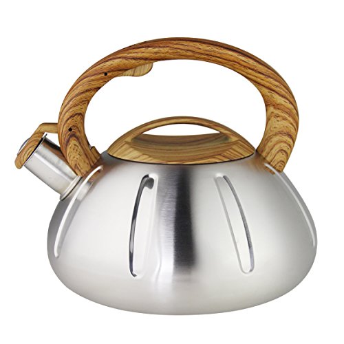 Riwendell Stainless Steel Whistling Tea Kettle 2.6-Quart StoveTop Kettle Teapot (GS-04038B-2.5L) - Thumbnail 3