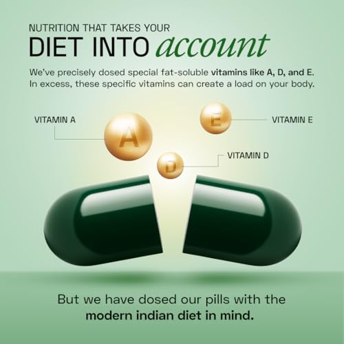 Image of Ace Blend Multivitamin Capsules for Men | Pack of 120 | Methylated Multivitamin with 19 Essential Nutrients | Quatrefolic, MenaQ7 & Vitashine D3 | Supports Energy, Immunity, Focus & Heart Health