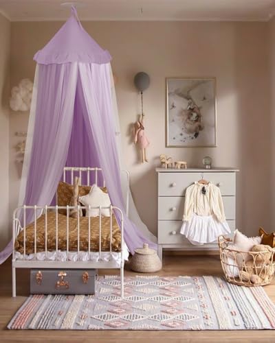image for little dove Bed Canopy with Star Lights, Double Layer Canopy for Bed, 