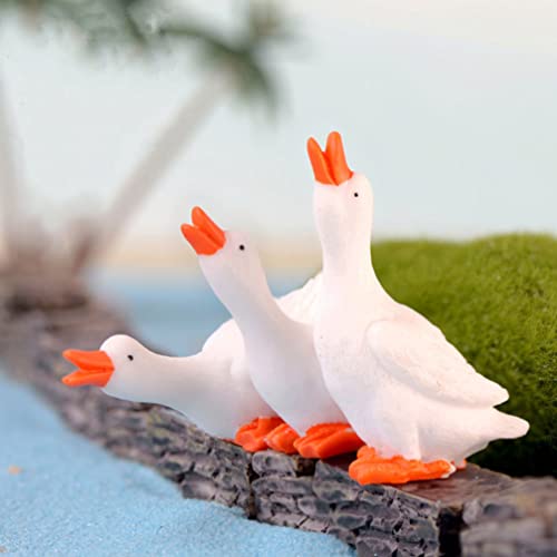Aboofan 6Pcs Mini Goose Figurine Tiny Goose Statue Miniature White Goose Fairys Garden Accessories Micro Moss Landscape Diy Ornament #TOP4