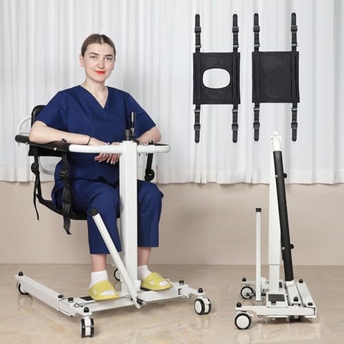 Patient Lift Transfer Chair Foldable Patient Lift for Home, Portable Patient Lift Wheelchair for Car, Easy Wheelchair to Car Transfers, Patient Lift Aid (Manual Patient Lift Transfer Chair)
