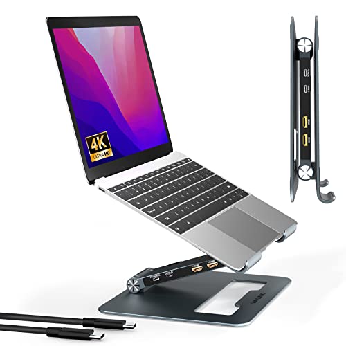 Usb C Docking Station Laptop Stand,Wavlink Tablet Stand With Usb C Hub,Dual 4K Hdmi, 2 Usb 3.0, Gigabit Ethernet, Pd 100W, Universal Docking Station For Macbook Pro/Air/Dell/Hp/Surface/Lenovo #TOP6