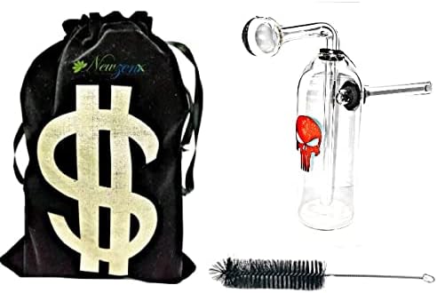 Glass Oil Burner Honey Bong Devil Logo Crystal Bong 5.5 Inch Included Velvet Pouch & Accessories