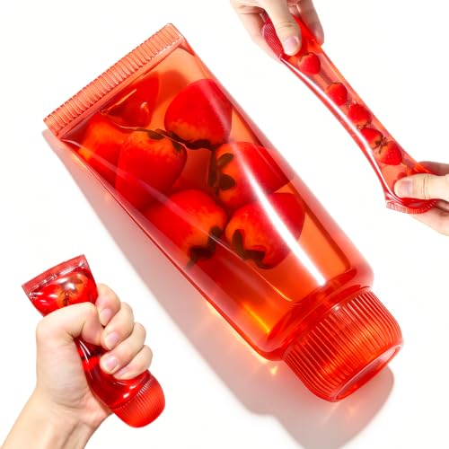 Toothpaste Squishies Toys, Slow Rising Stress Relief Squeeze Toys for Adults, Strawberry Toothpaste Shaped for Stress Anxiety Relief, Office Desktop Soft Stress Relief