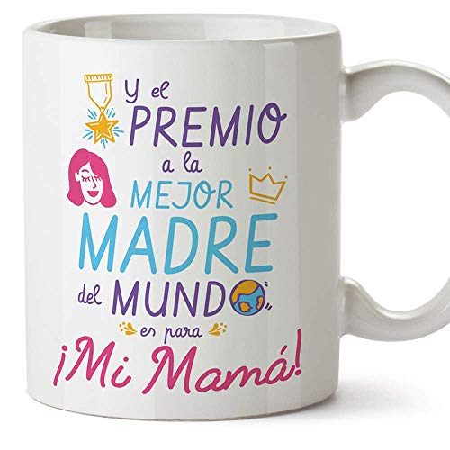 MUGFFINS Tazas para Mamá –"Premio a la mejor madre" (Modelo 3) – Regalos para el día de la Madre/Desayunos originales