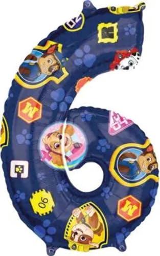 Ballon metallique chiffre 6 amscan original Paw Patrol de qualite superieure pour fete